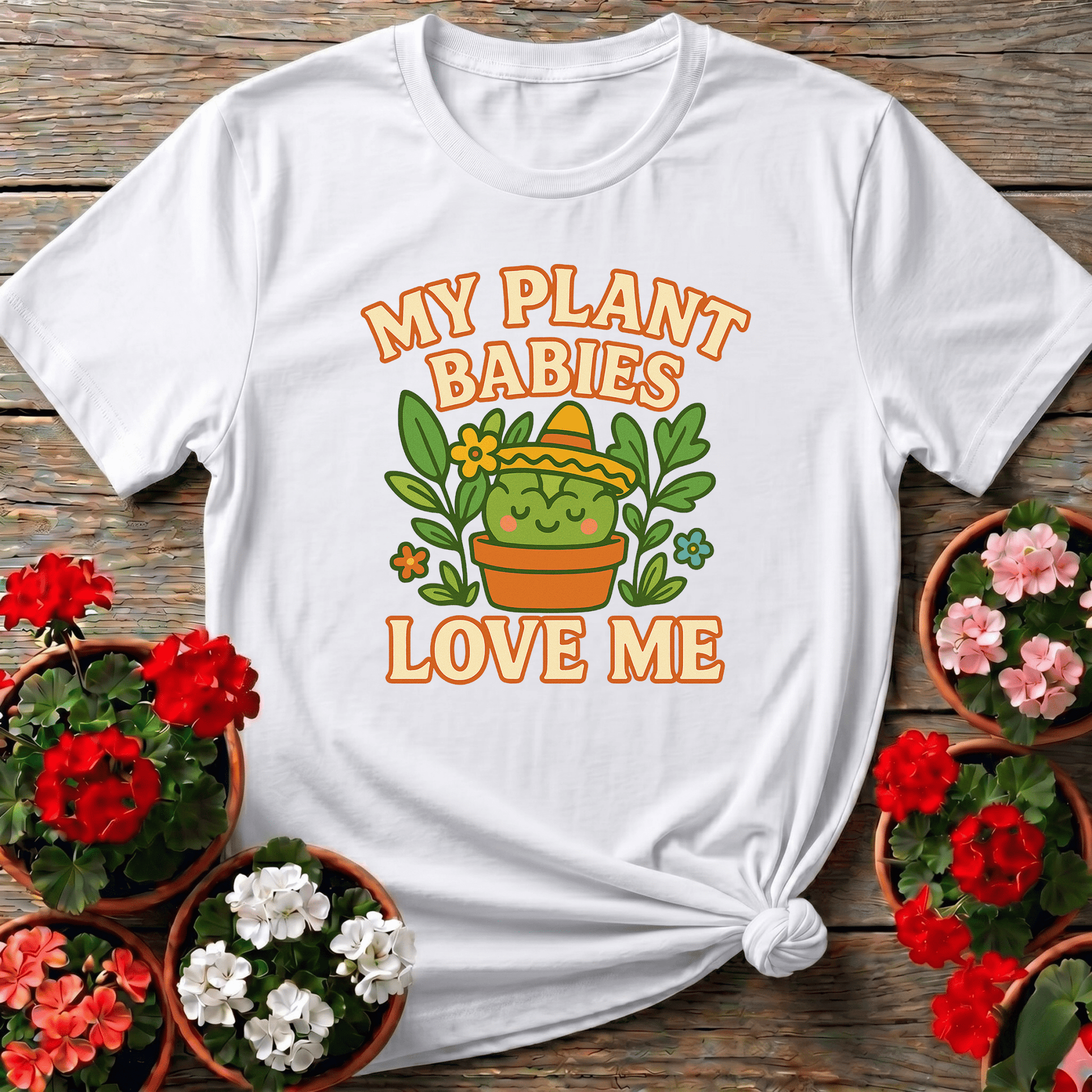 My Plant Babies Love Me Funny Kawaii Succulent Tee - GardeningTshirts