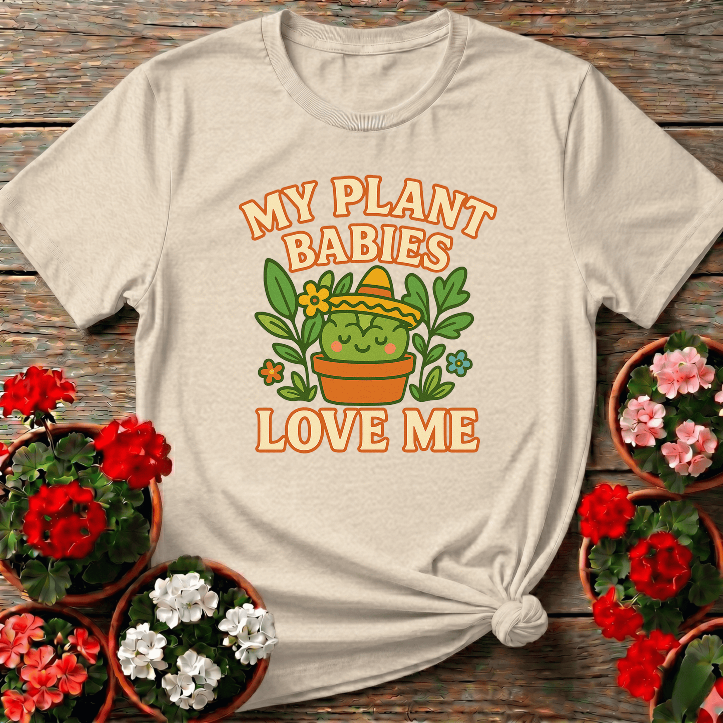My Plant Babies Love Me Funny Kawaii Succulent Tee - GardeningTshirts