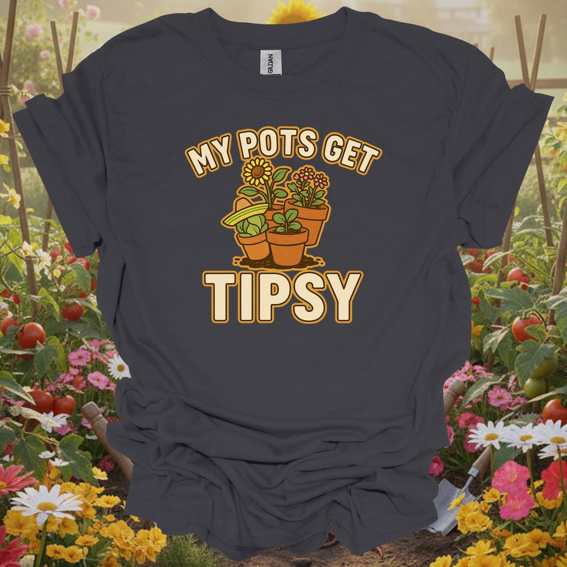My Pots Get Tipsy Funny Gardening Pun T-Shirt - GardeningTshirts