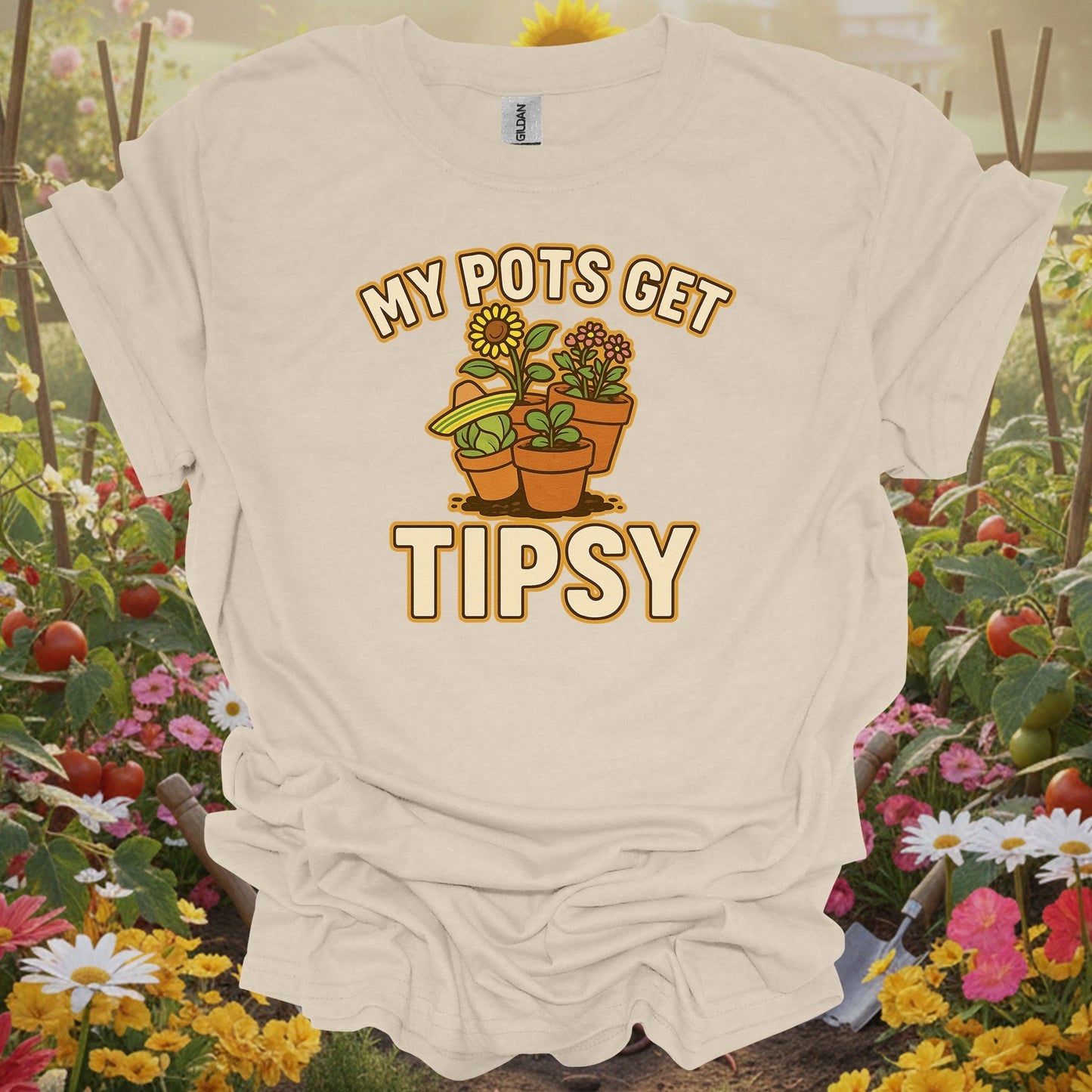 My Pots Get Tipsy Funny Gardening Pun T-Shirt - GardeningTshirts