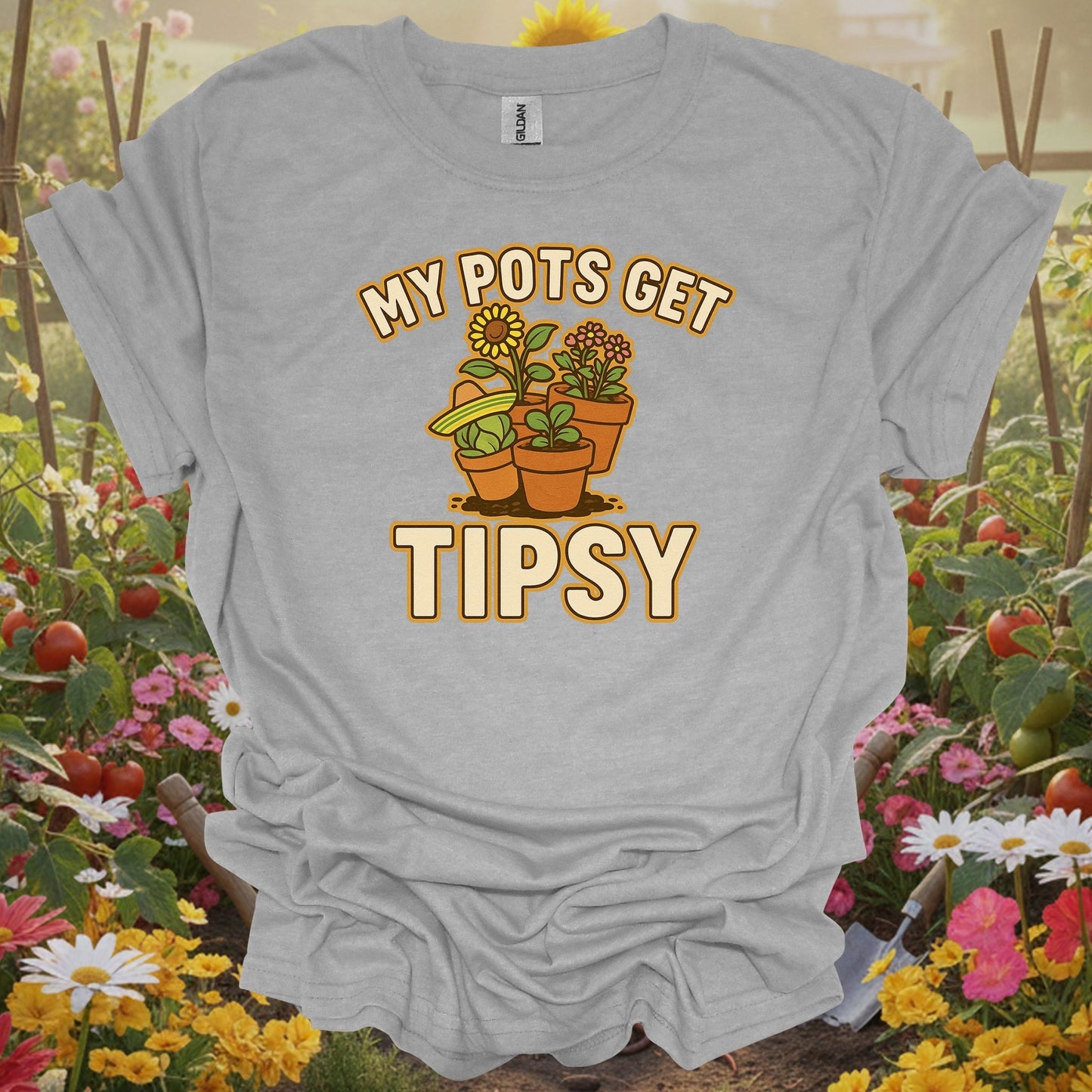 My Pots Get Tipsy Funny Gardening Pun T-Shirt - GardeningTshirts