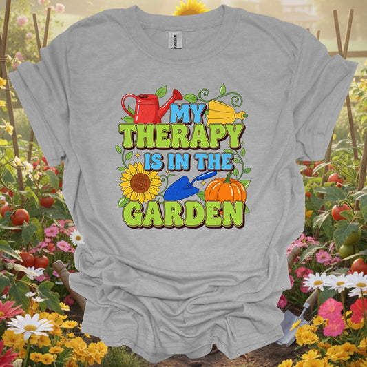 "My Therapy Is In The Garden" Vibrant T-Shirt - GardeningTshirts