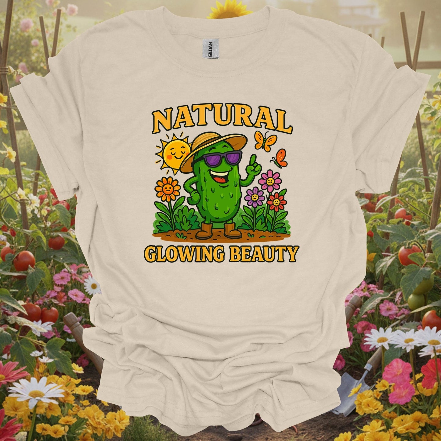 Natural tshirt showing natural glowing beauty funny pickle for people who love plants