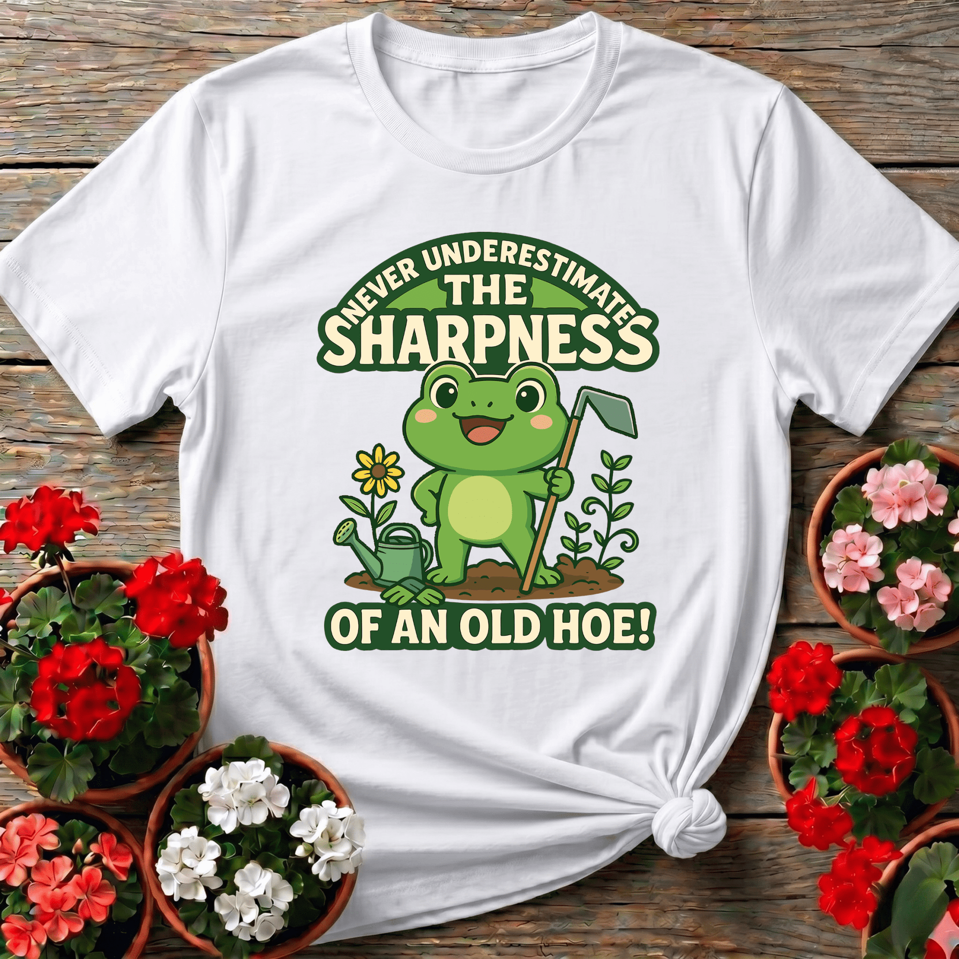 Never Underestimate The Sharpness Of An Old Hoe Funny tee - GardeningTshirts