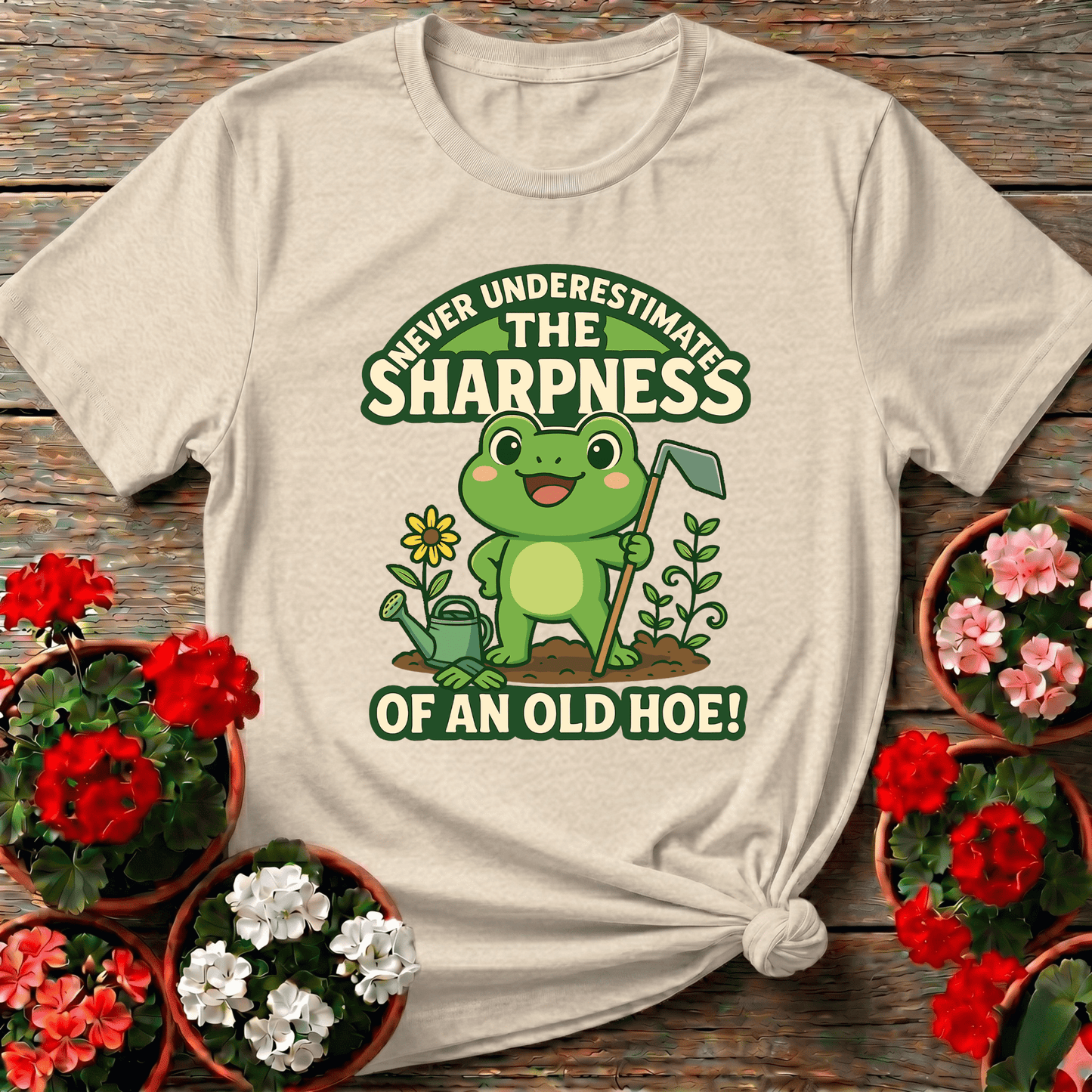 Never Underestimate The Sharpness Of An Old Hoe Funny tee - GardeningTshirts