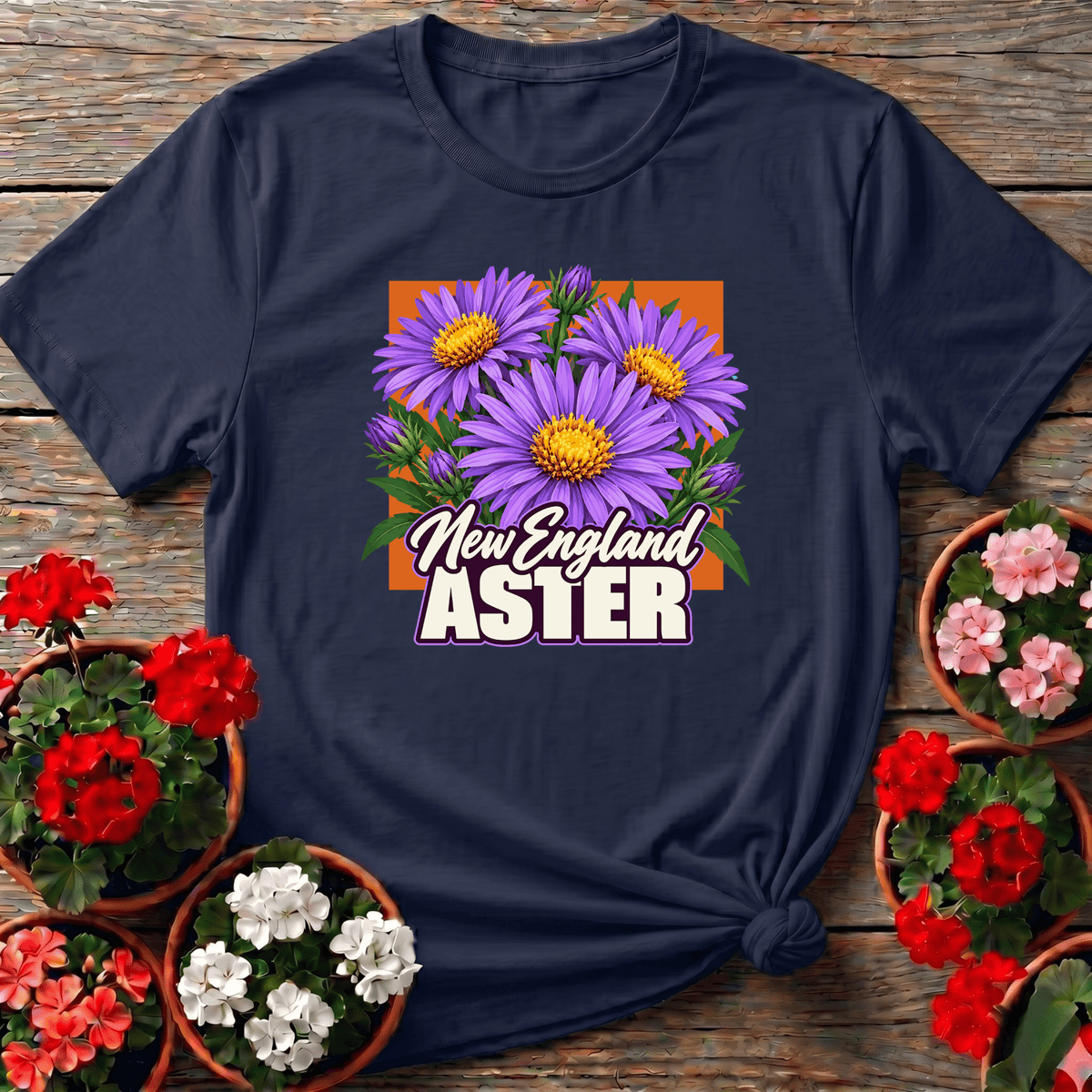 New England Aster Flower Gardening T-Shirt - GardeningTshirts