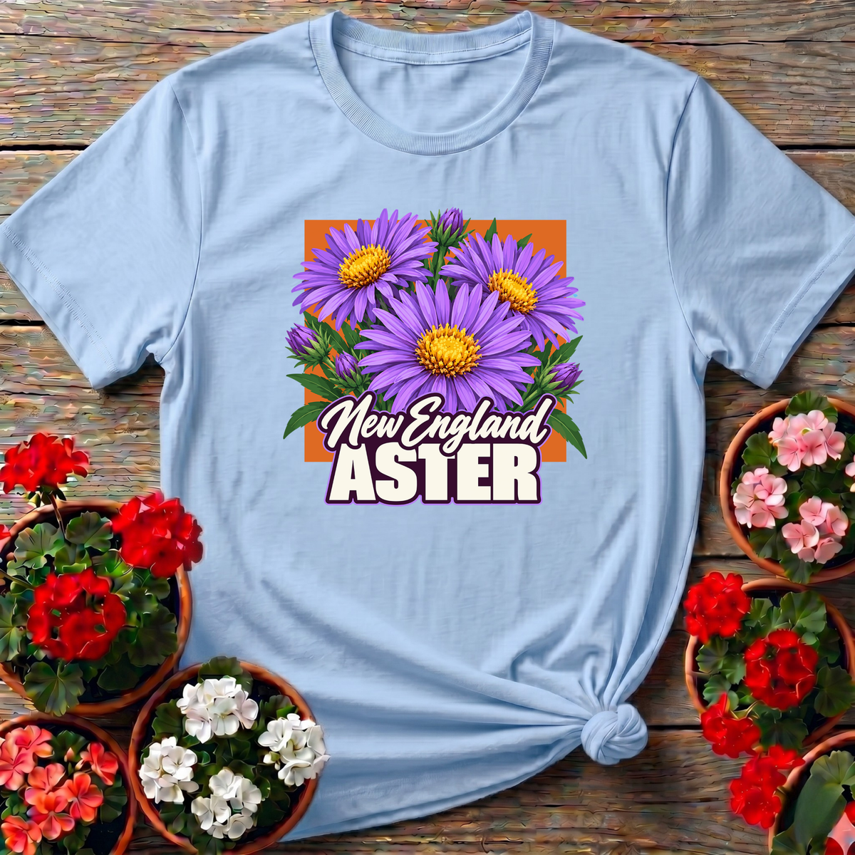 New England Aster Flower Gardening T-Shirt - GardeningTshirts