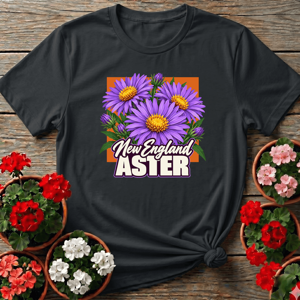 New England Aster Flower Gardening T-Shirt - GardeningTshirts