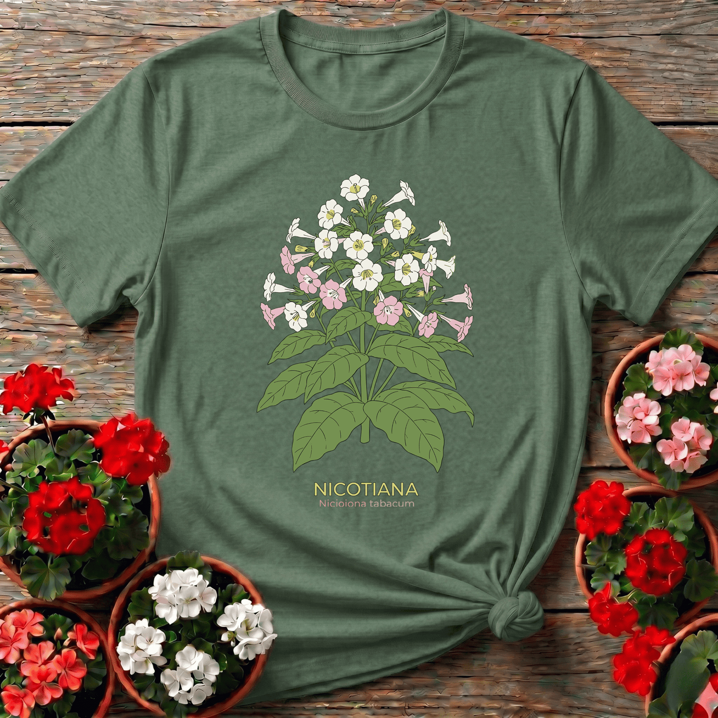 Nicotiana Flowering Tobacco Plant Botanical Garden Shirt - GardeningTshirts