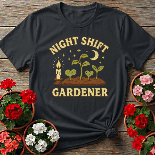 Night Shift Gardener Whimsical Vintage Tee - GardeningTshirts