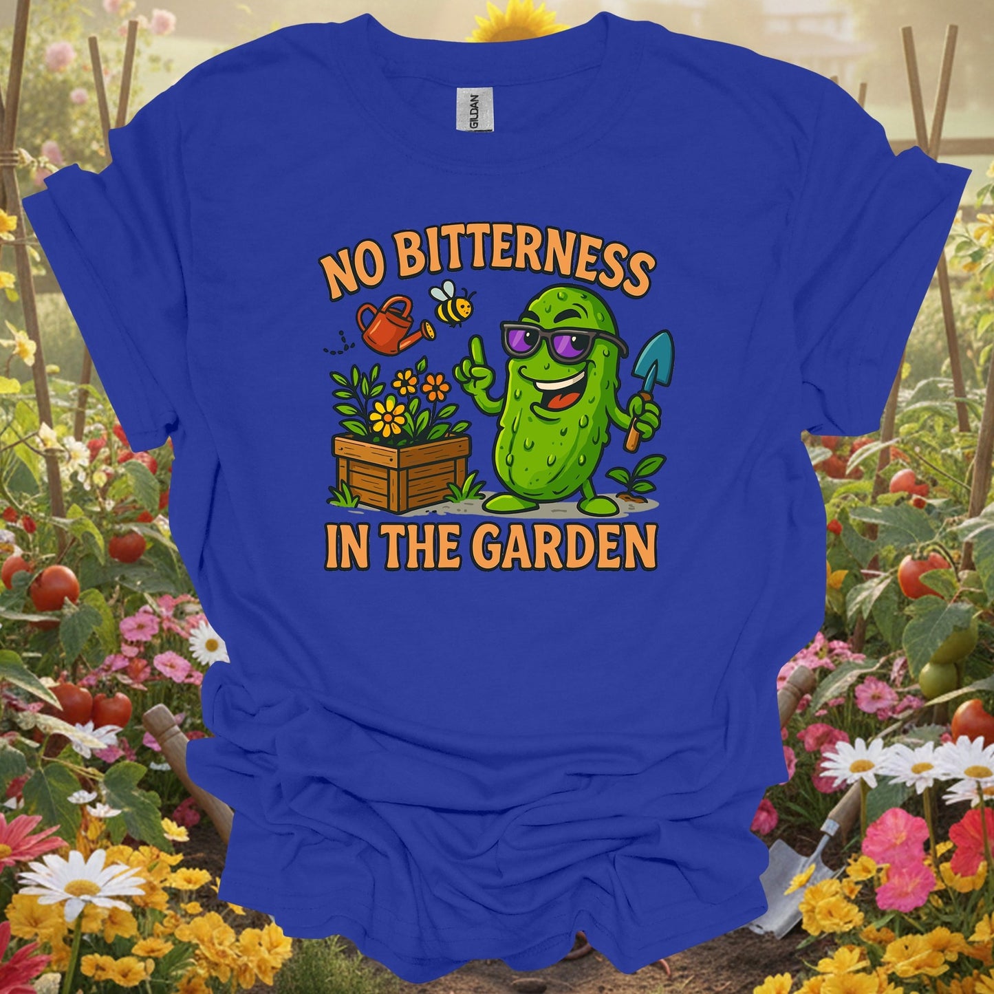 Royal tshirt showing no bitterness in the garden funny pickle for backyard growers