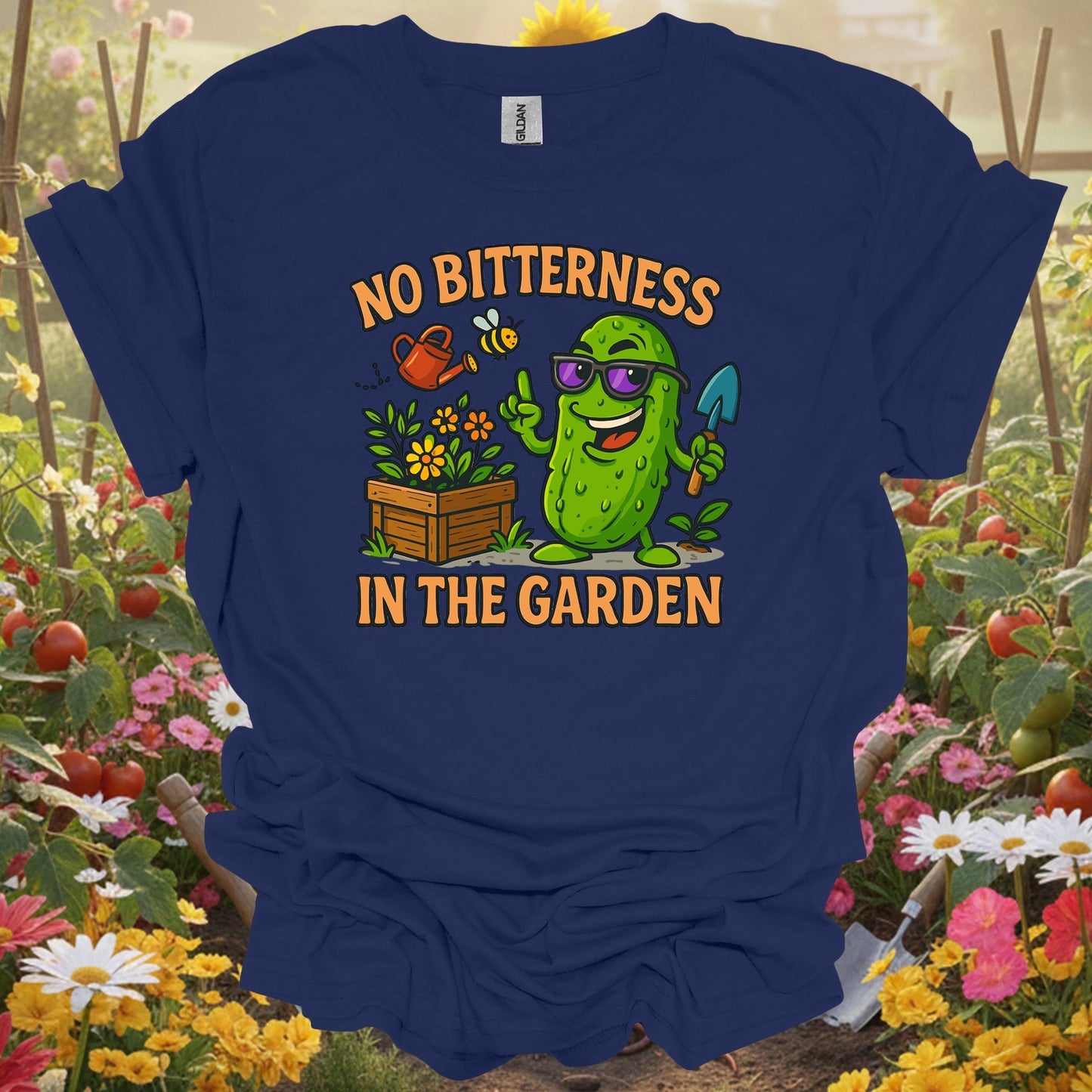 Navy top showing no bitterness in the garden funny pickle for green thumb folks