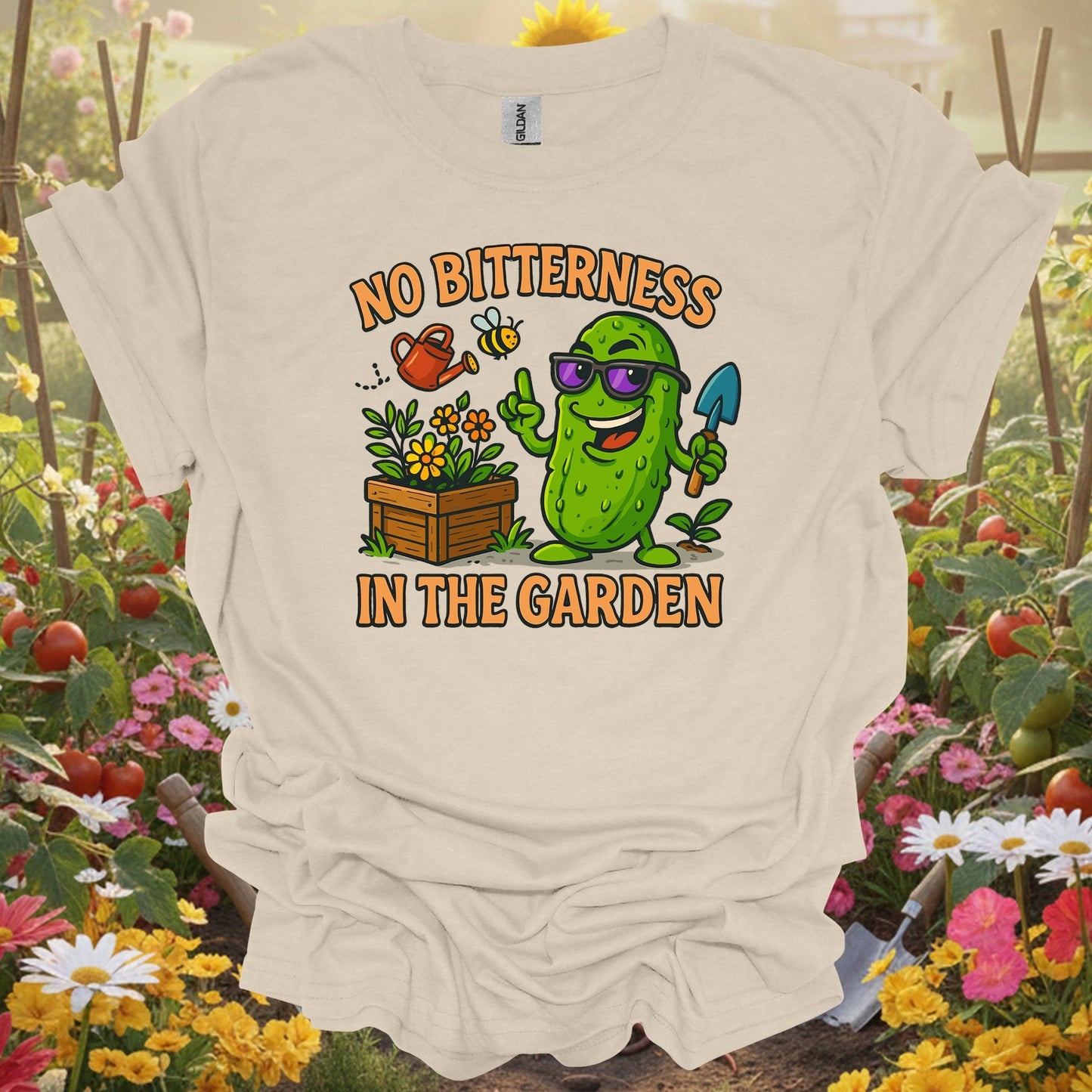 Natural tshirt showing no bitterness in the garden funny pickle for people who love plants
