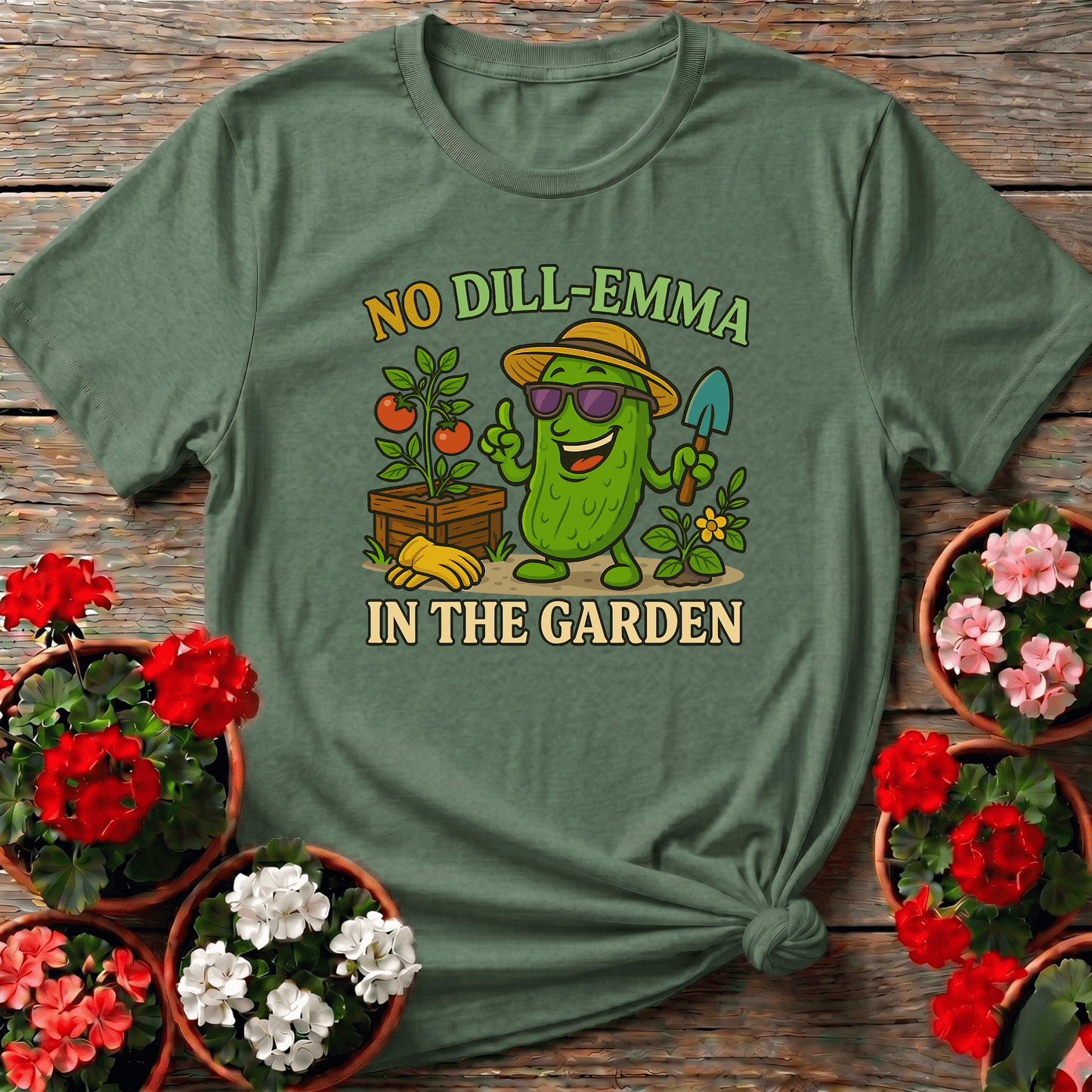 No Dill-Emma In The Garden Funny Gardening Tee - GardeningTshirts