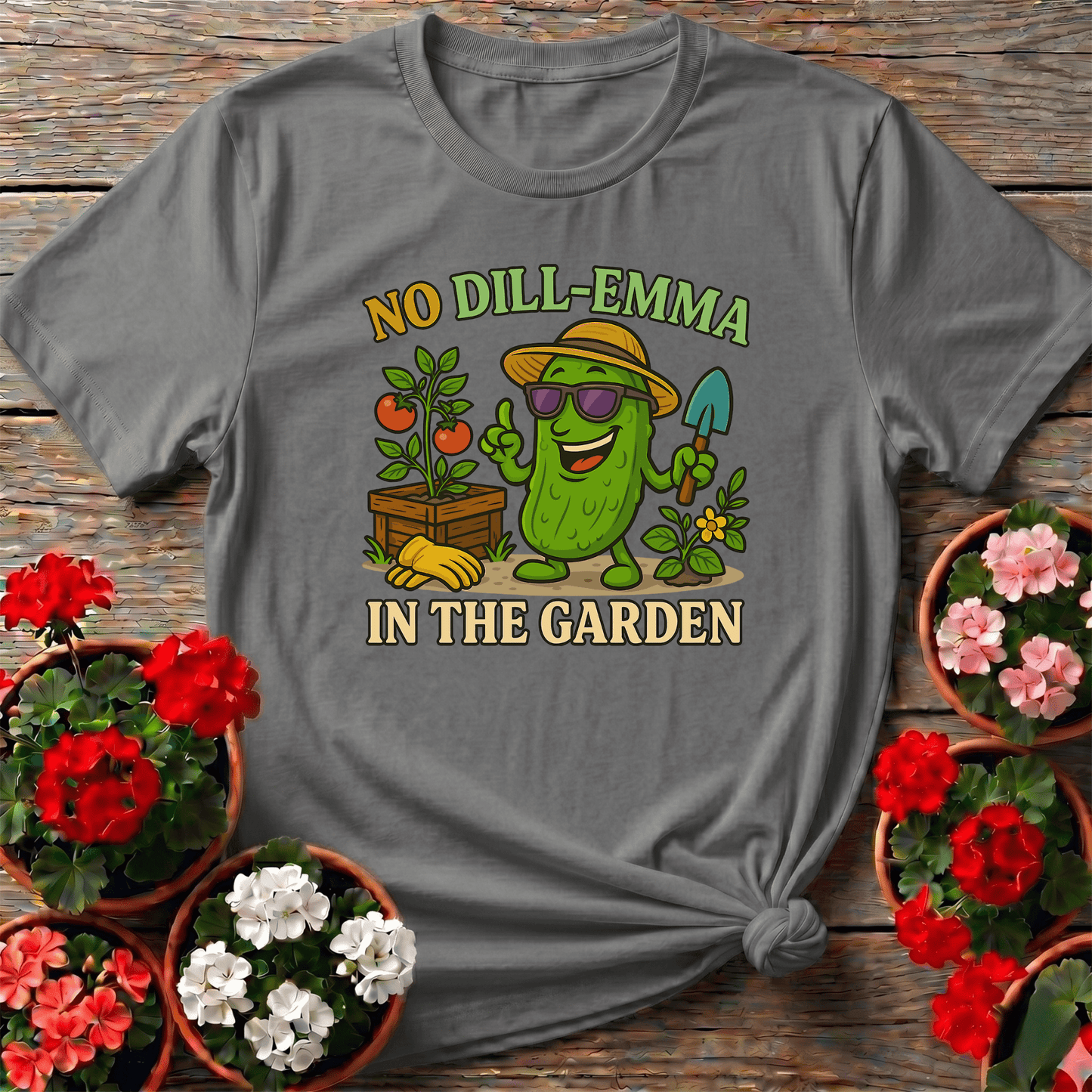 No Dill-Emma In The Garden Funny Gardening Tee - GardeningTshirts