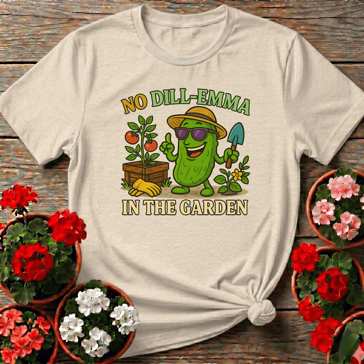 No Dill-Emma In The Garden Funny Gardening Tee - GardeningTshirts