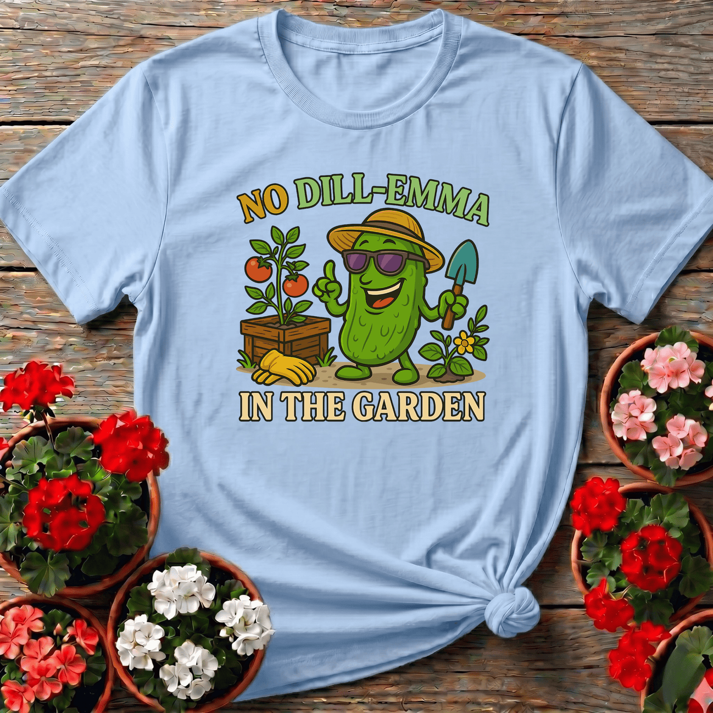 No Dill-Emma In The Garden Funny Gardening Tee - GardeningTshirts