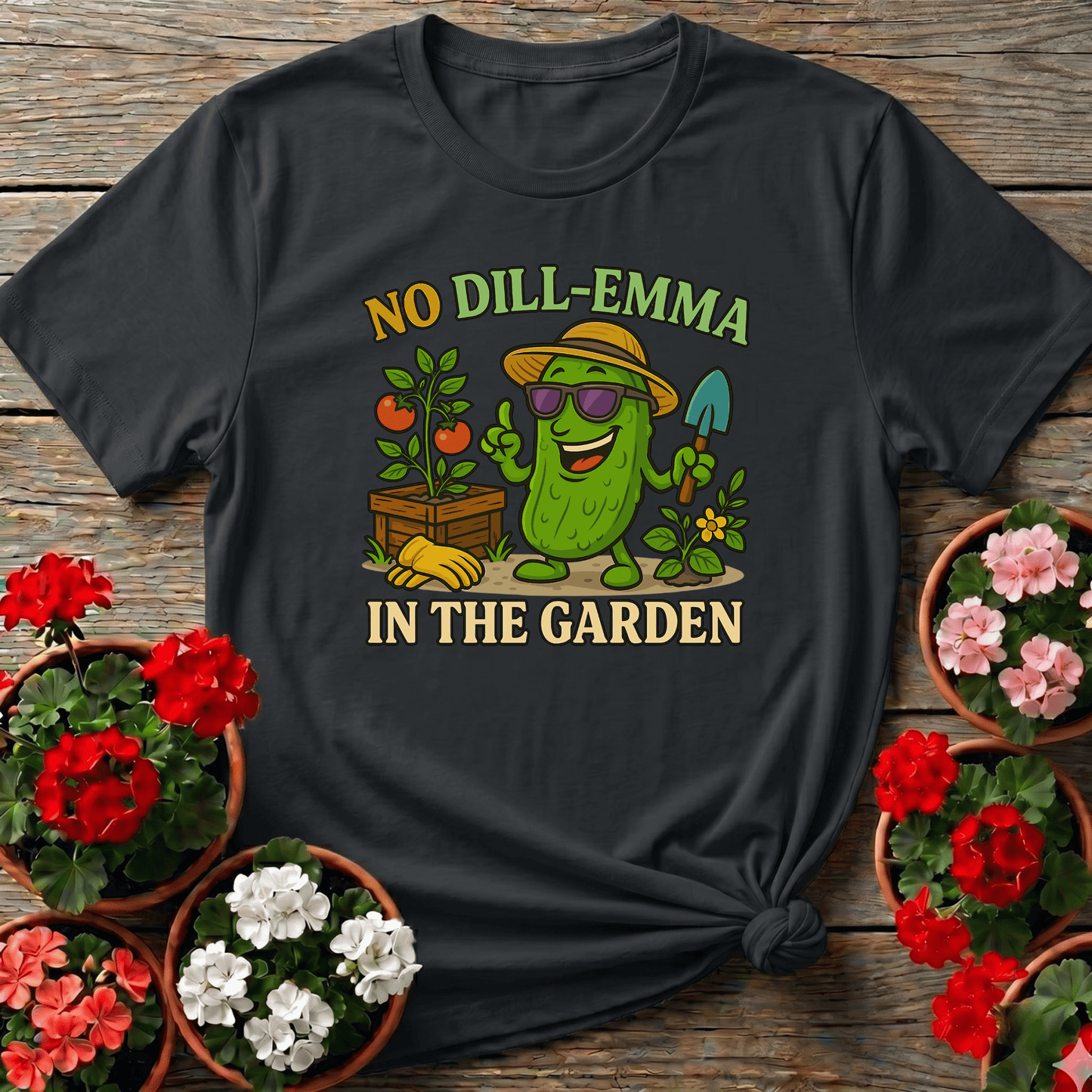 No Dill-Emma In The Garden Funny Gardening Tee - GardeningTshirts