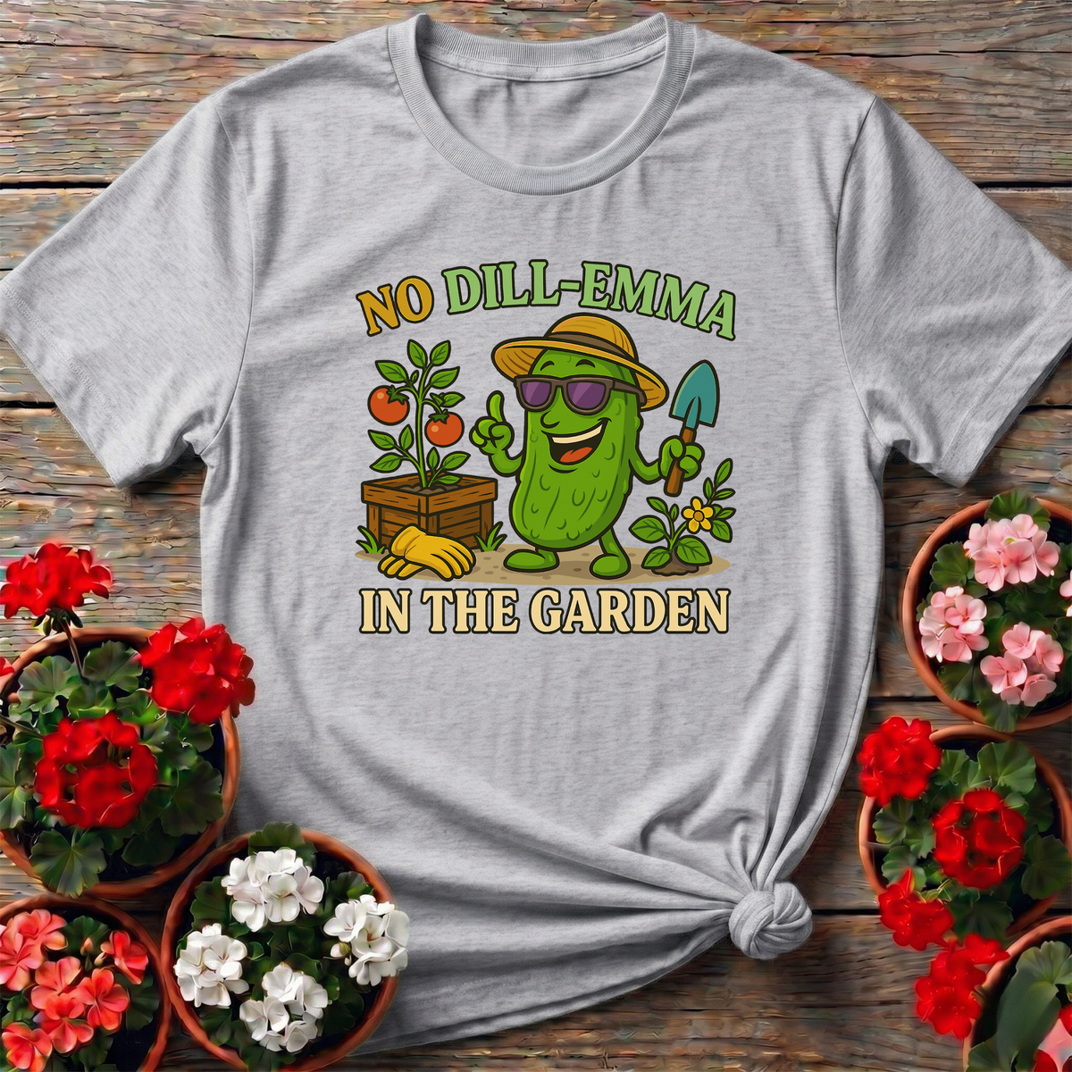 No Dill-Emma In The Garden Funny Gardening Tee - GardeningTshirts