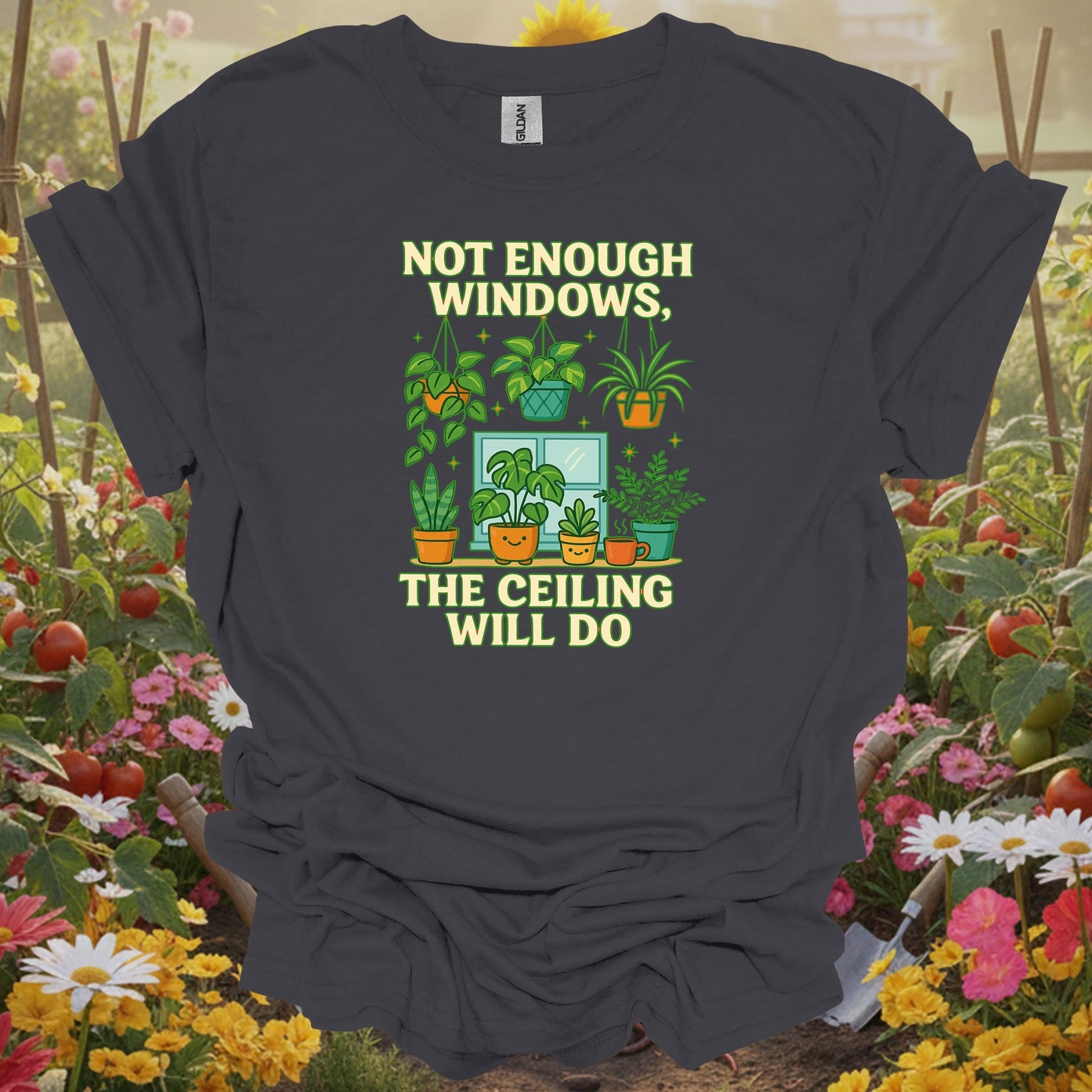 Charcoal tee showing not enough windows the ceiling will do houseplant for plant lovers
