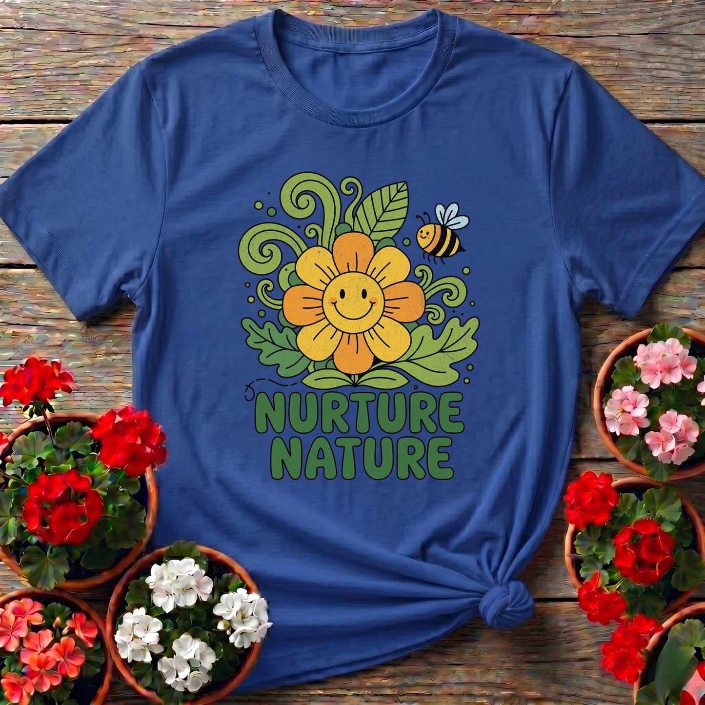 Nurture Nature Groovy Flower T-shirt - GardeningTshirts