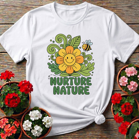 Nurture Nature Groovy Flower T-shirt - GardeningTshirts