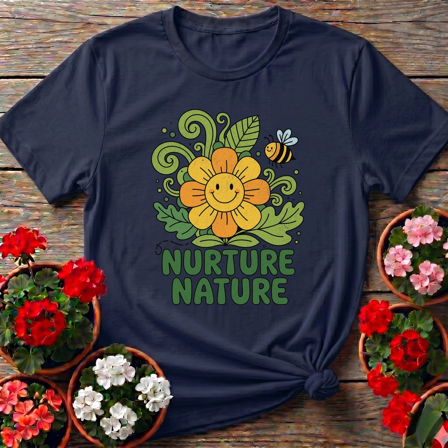 Nurture Nature Groovy Flower T-shirt - GardeningTshirts