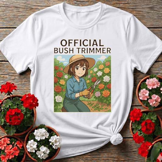 Official Bush Trimmer Anime Rose Garden Gardening T-Shirt - GardeningTshirts
