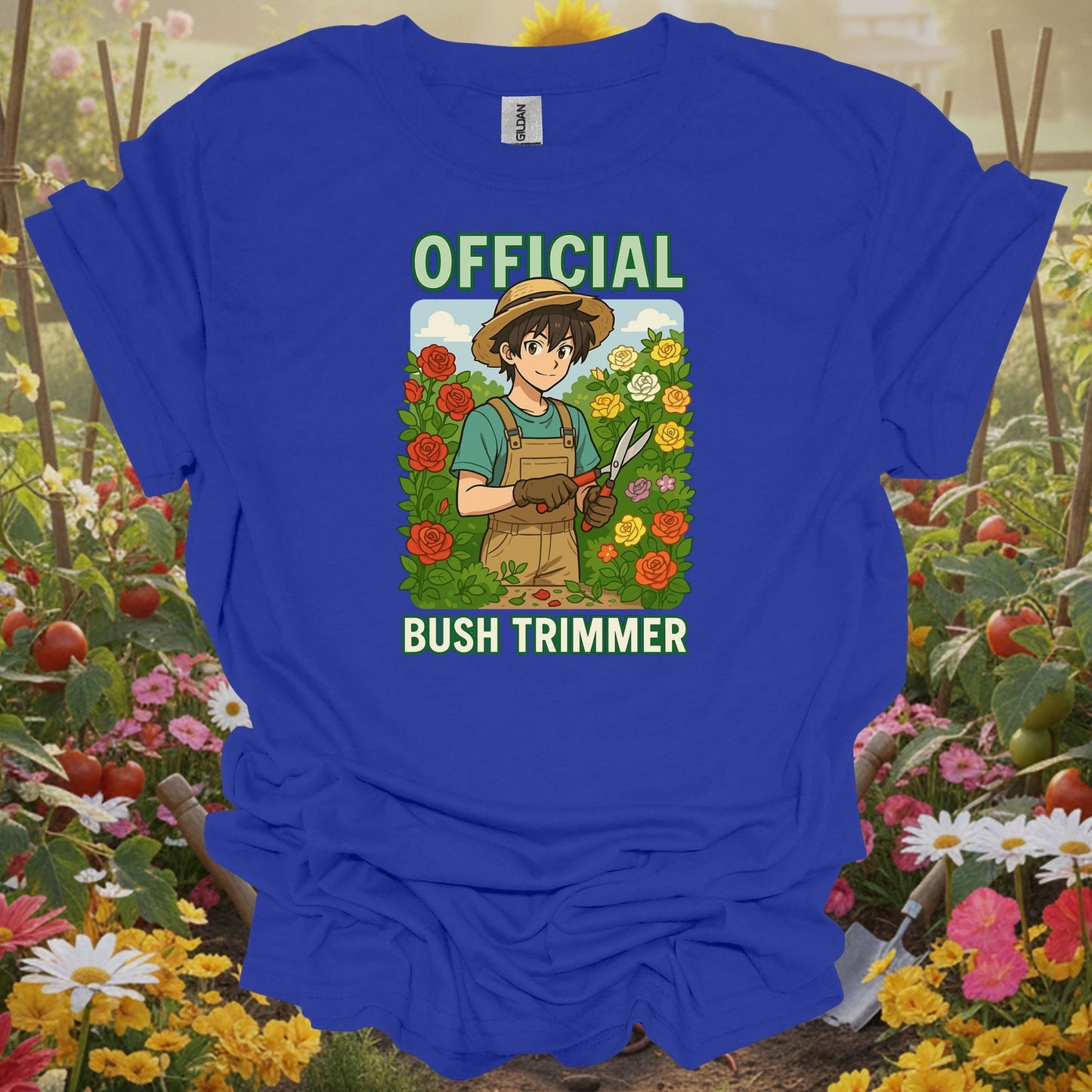 Royal tshirt showing anime official bush trimmer funny gardening for gardeners who laugh
