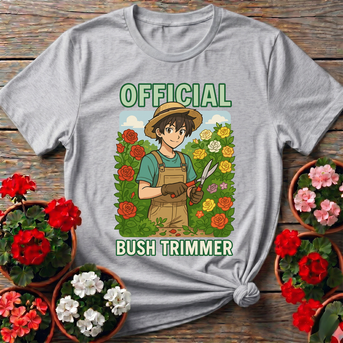 Official Bush Trimmer Funny Anime Gardening T-shirt - GardeningTshirts