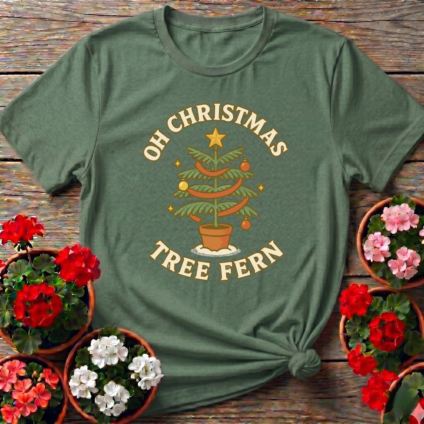 Oh Christmas Tree Fern Funny Holiday T-shirt - GardeningTshirts