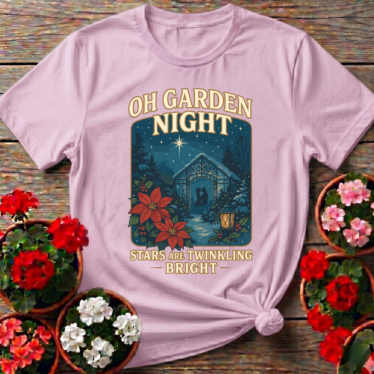 Oh Garden Night Romantic Christmas T-shirt - GardeningTshirts