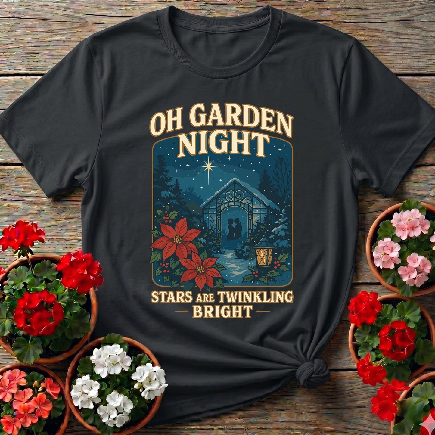 Oh Garden Night Romantic Christmas T-shirt - GardeningTshirts