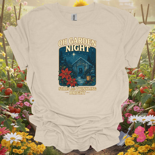 "Oh Garden Night" Romantic Christmas T-Shirt - GardeningTshirts