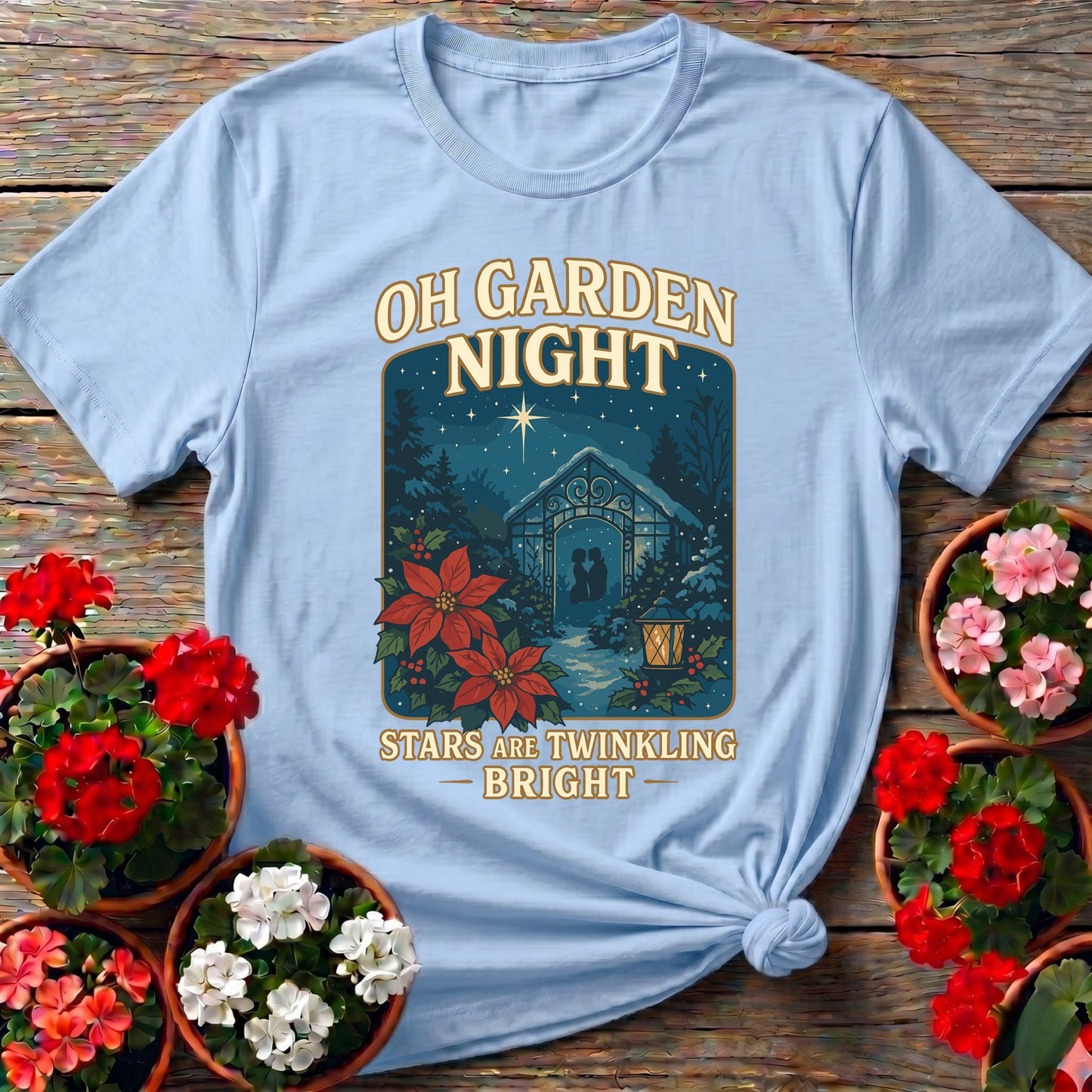 Oh Garden Night Romantic Christmas T-shirt - GardeningTshirts