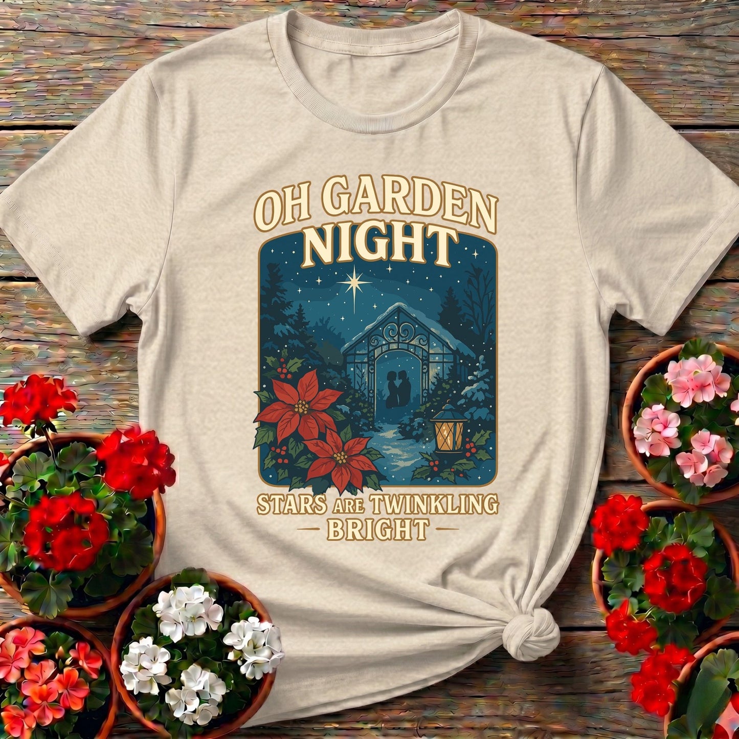 Oh Garden Night Romantic Christmas T-shirt - GardeningTshirts