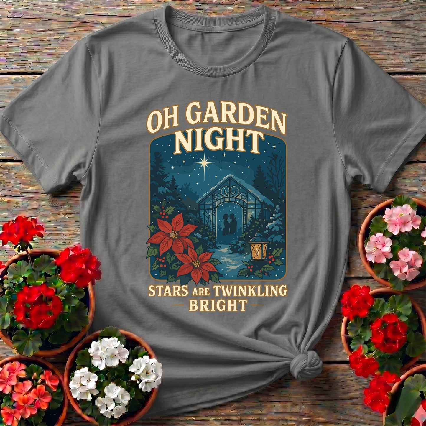 Oh Garden Night Romantic Christmas T-shirt - GardeningTshirts