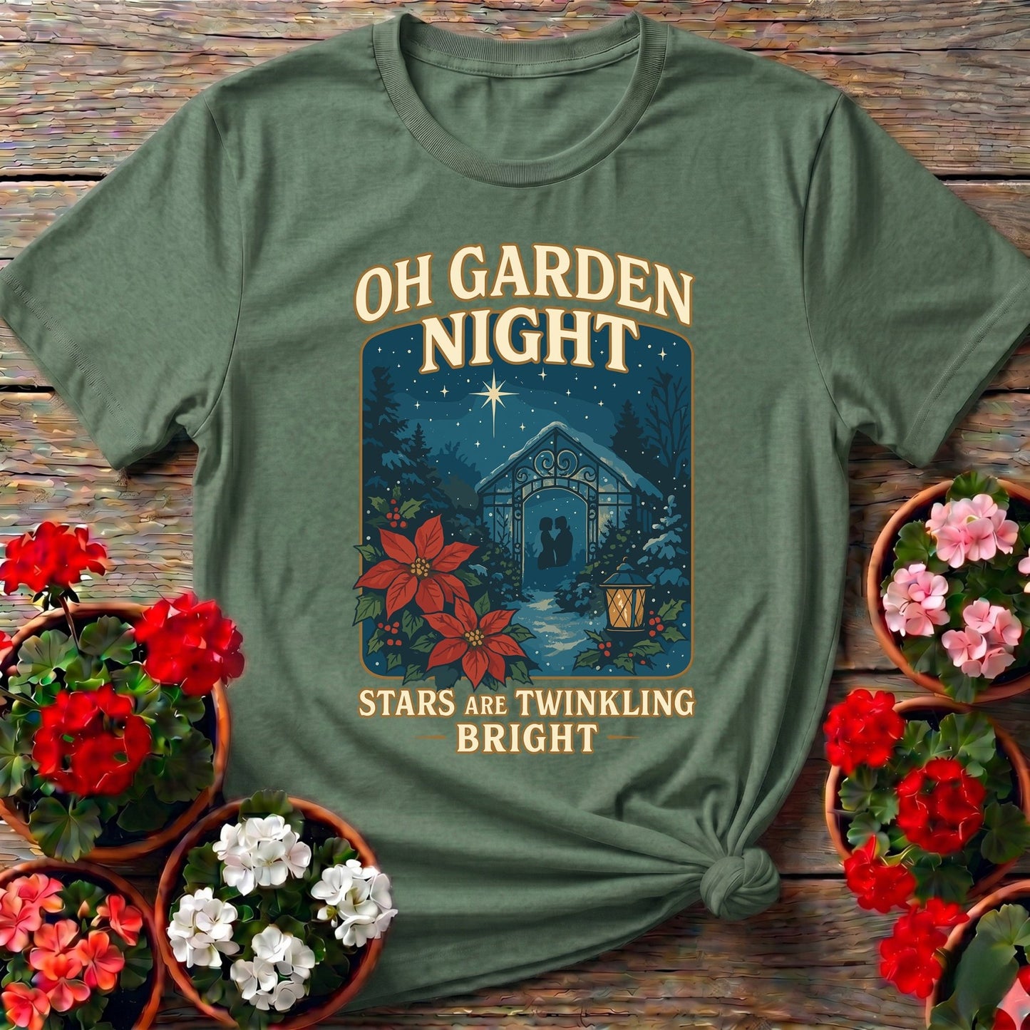 Oh Garden Night Romantic Christmas T-shirt - GardeningTshirts