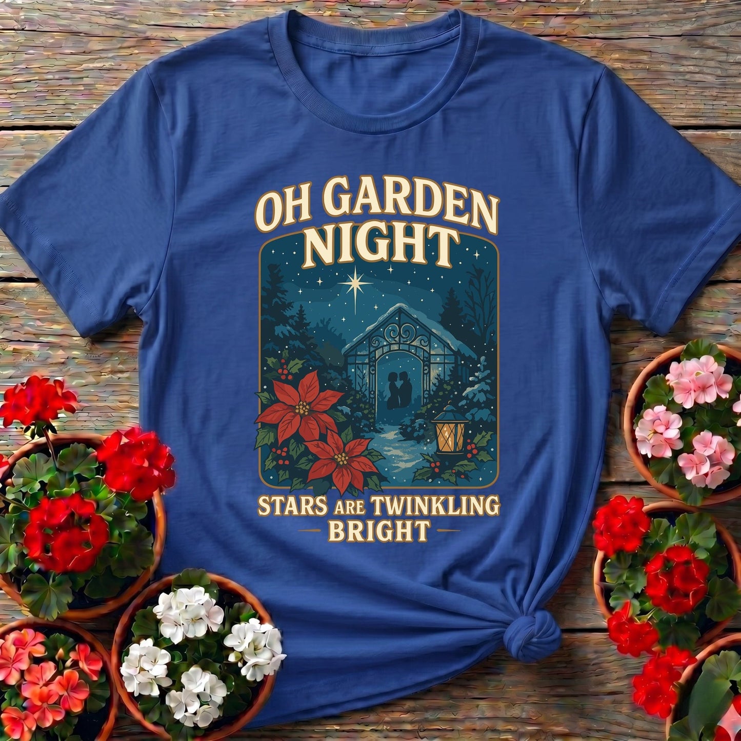 Oh Garden Night Romantic Christmas T-shirt - GardeningTshirts