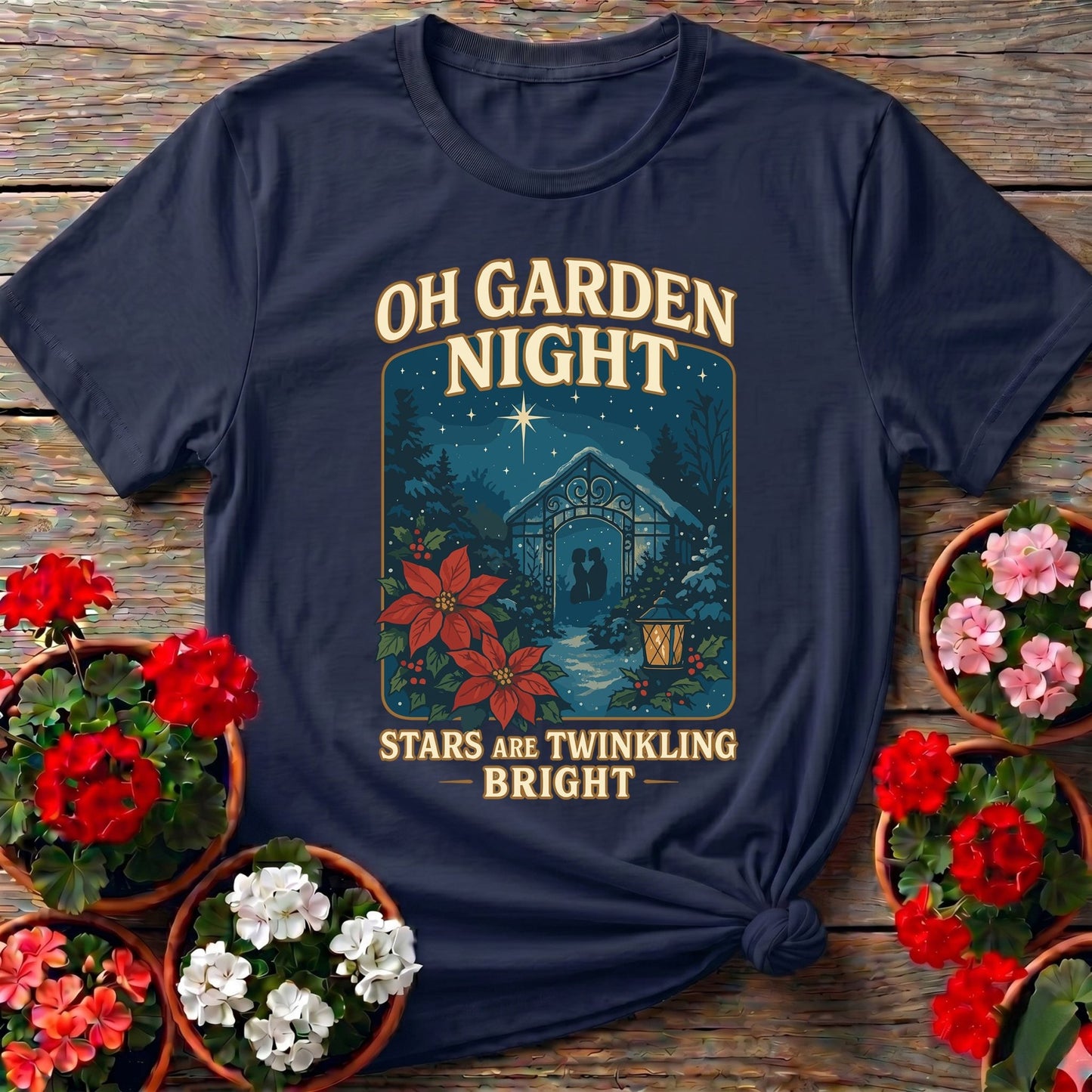 Oh Garden Night Romantic Christmas T-shirt - GardeningTshirts