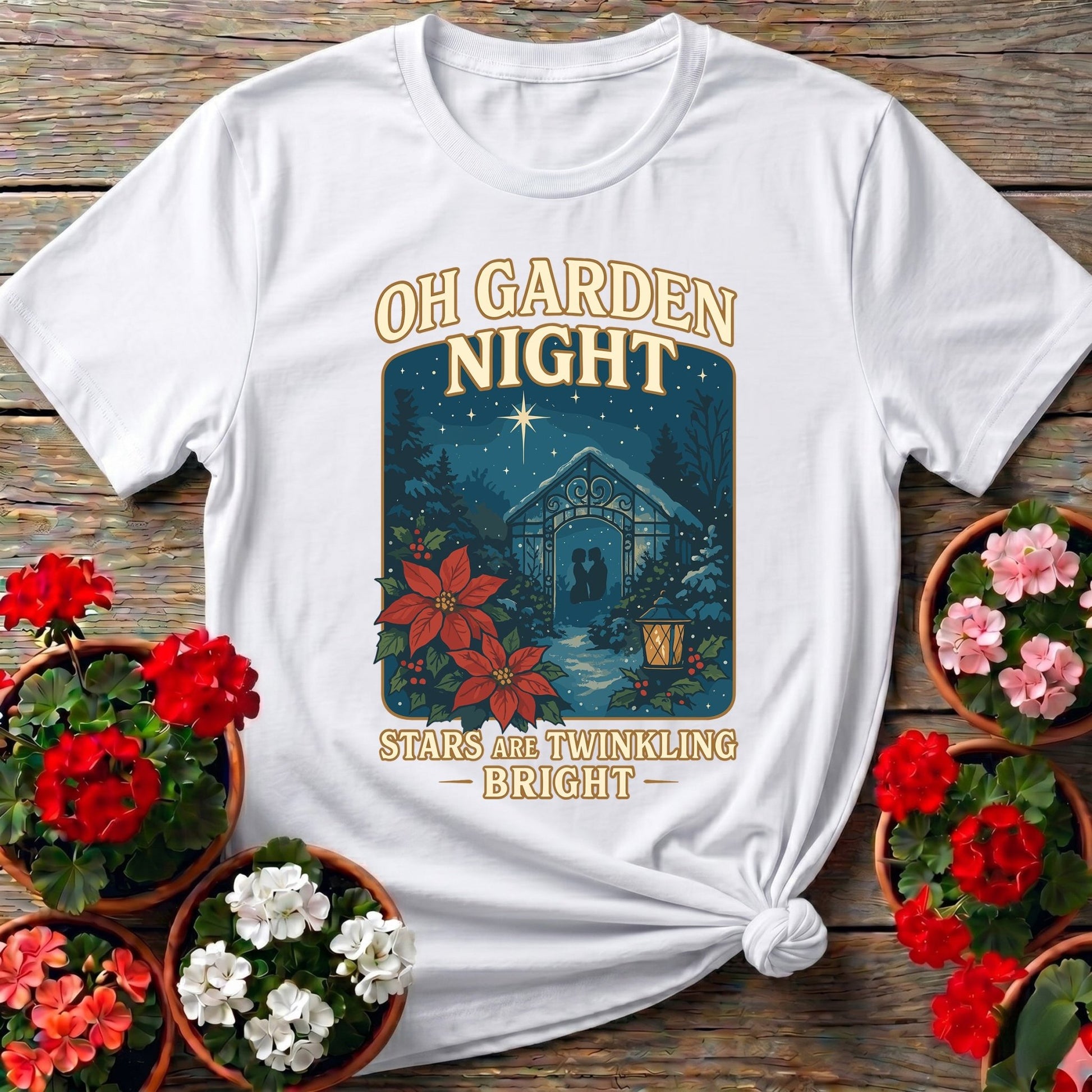 Oh Garden Night Romantic Christmas T-shirt - GardeningTshirts
