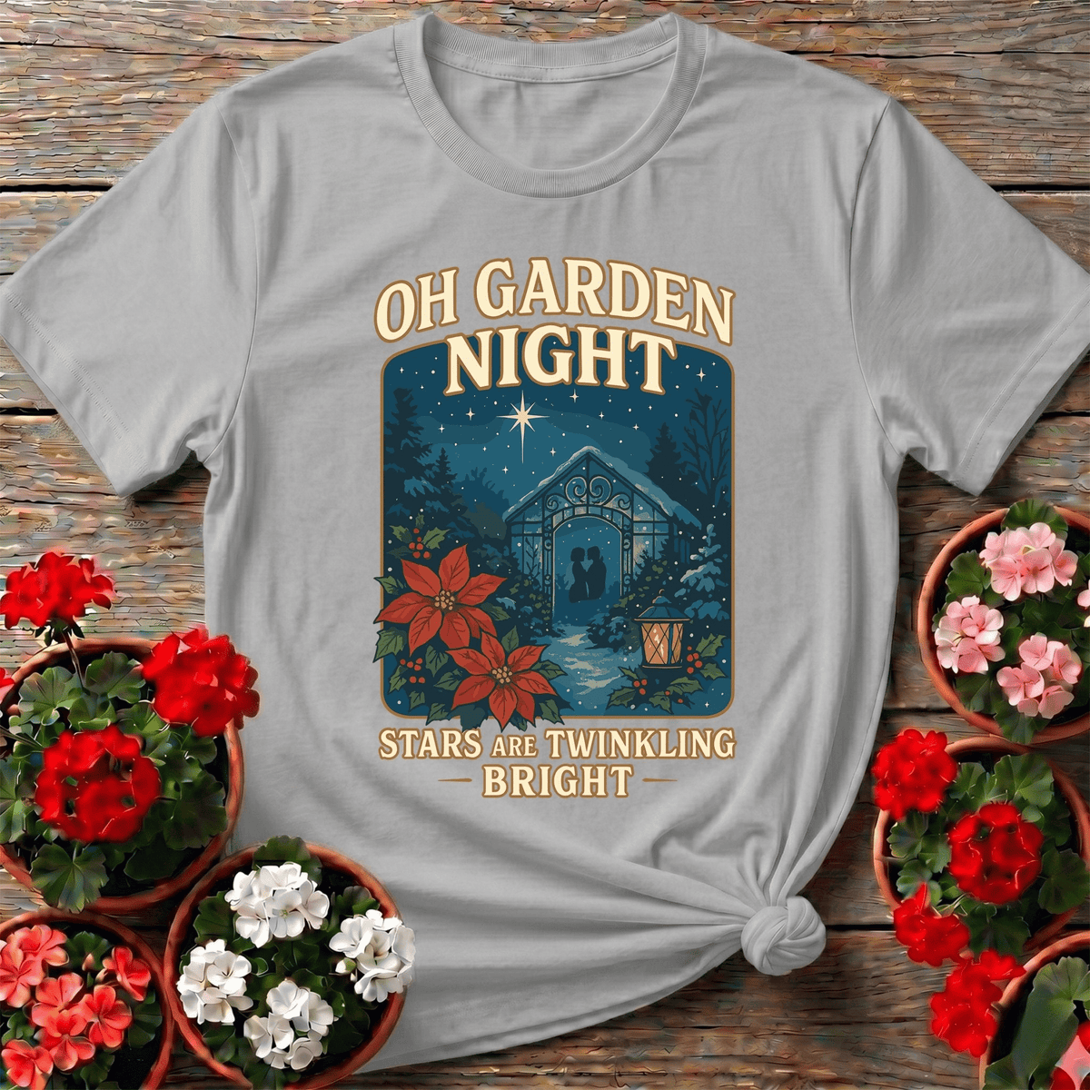 Oh Garden Night Romantic Christmas T-shirt - GardeningTshirts