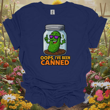 Navy top showing oops ive been canned funny pickle jar for green thumb folks