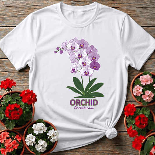 Orchid Orchidacaae Botanical Illustration Gardening Tee - GardeningTshirts