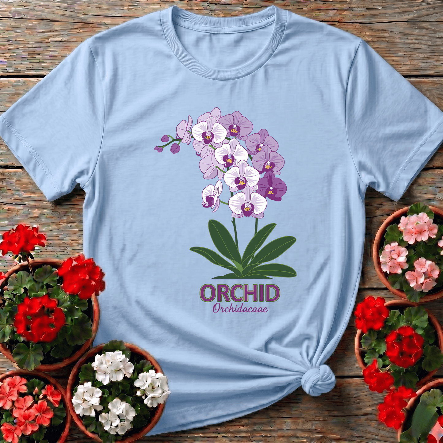 Orchid Orchidacaae Botanical Illustration Gardening Tee - GardeningTshirts