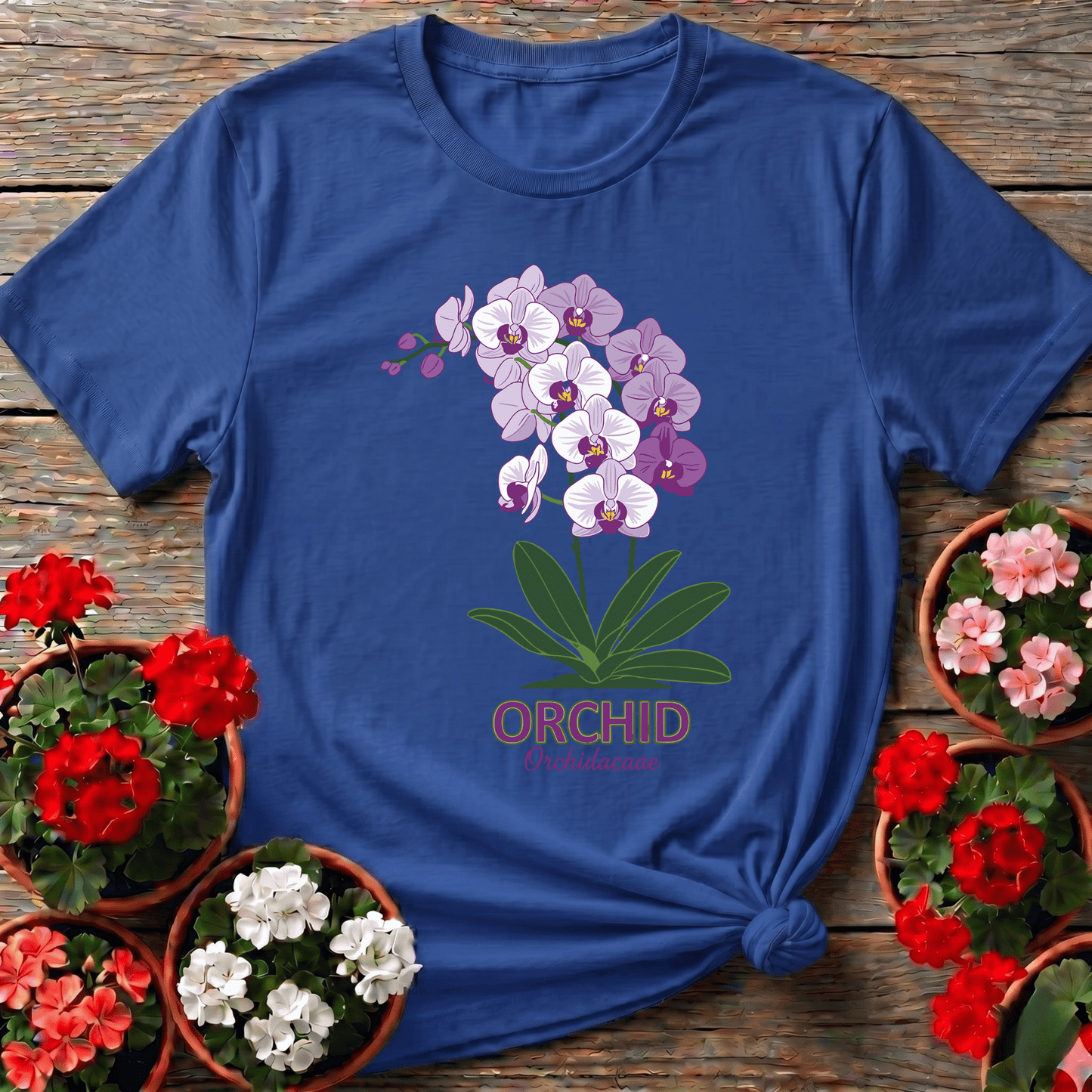 Orchid Orchidacaae Botanical Illustration Gardening Tee - GardeningTshirts