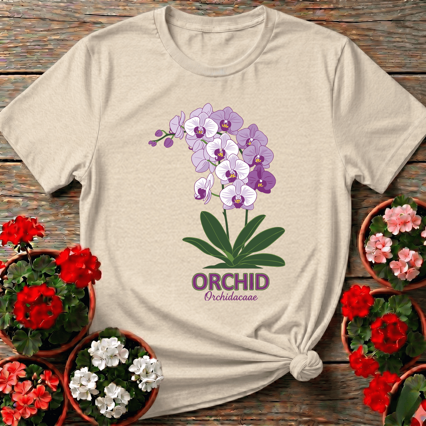 Orchid Orchidacaae Botanical Illustration Gardening Tee - GardeningTshirts