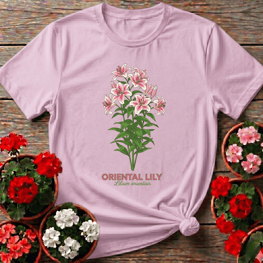 Oriental Lily Botanical Gardening Tee for Flower Lovers - GardeningTshirts