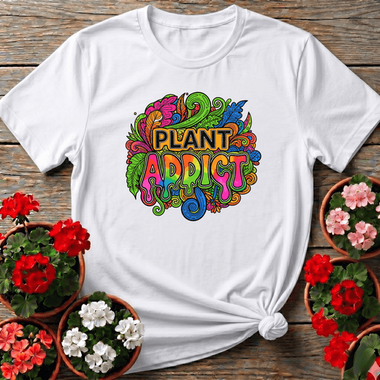 Plant Addict Psychedelic Doodle Art Plant Lover T-shirt - GardeningTshirts