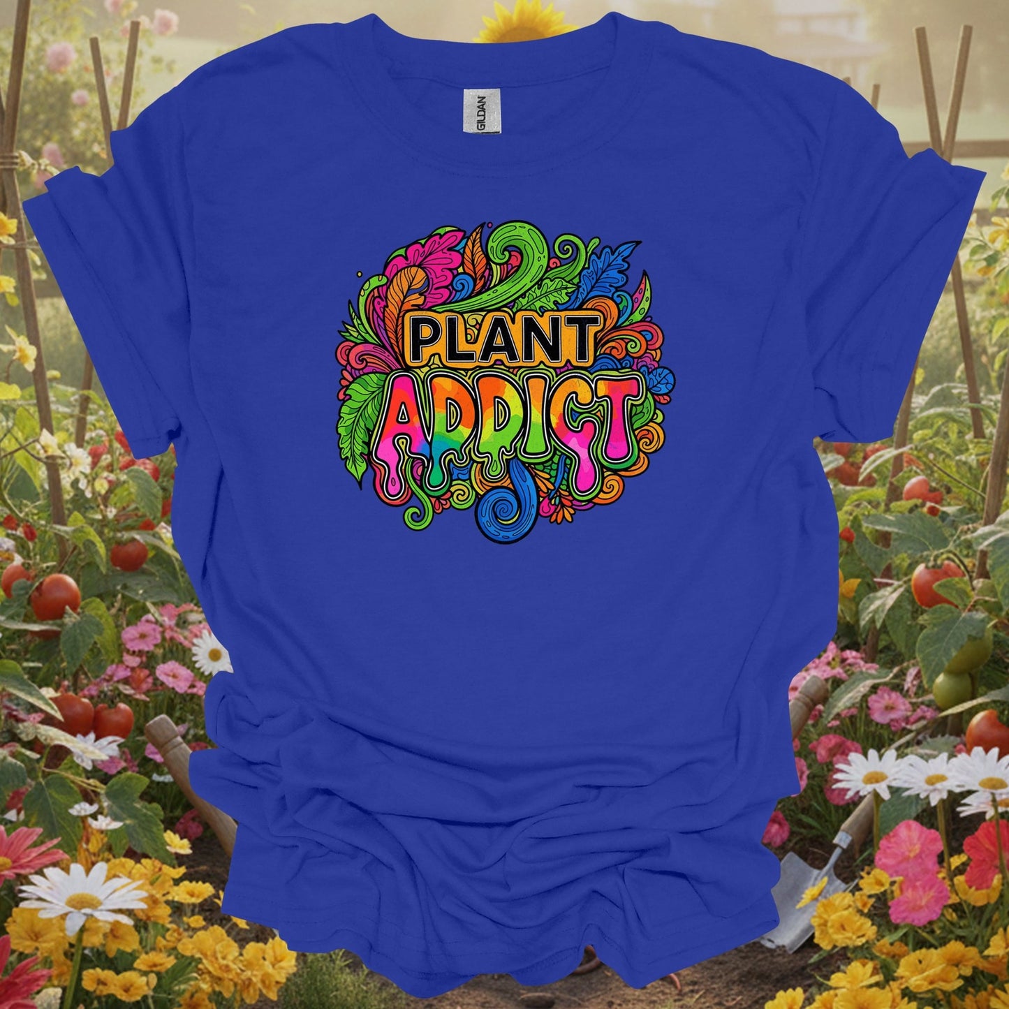 Royal top showing plant addict psychedelic doodle art for green thumb folks